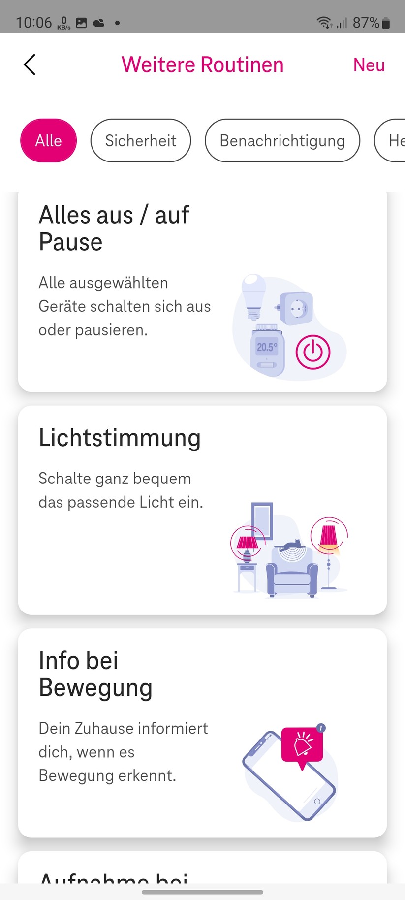 Magenta Zuhause mit Home Base 2: Routinen, Geräte, Tools, Einstellungen