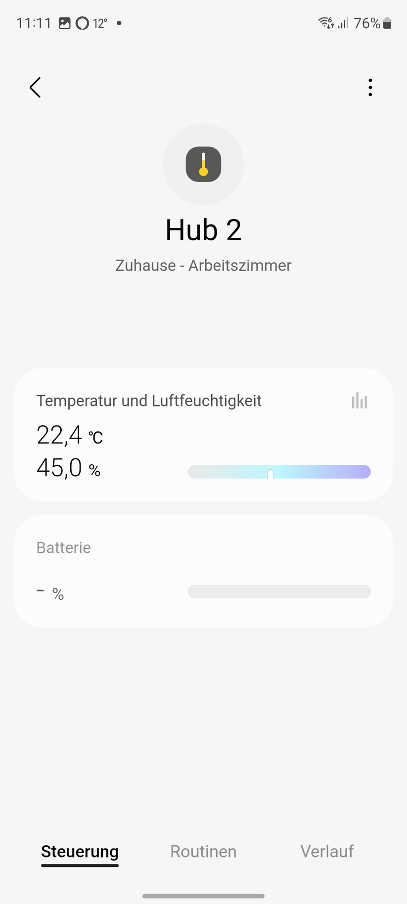 Bei der Kontaktaufnahme mit Samsung Smartthings meckert die Smartthings-App zwar über eine fehlende Matter-Zertifizierung. Trotzdem werden der Switchbot Hub2, seine Sensoren sowie die Vorhangsteuerung Switchbot Curtain in Smartthings eingebunden und können damit auch gesteuert werden.