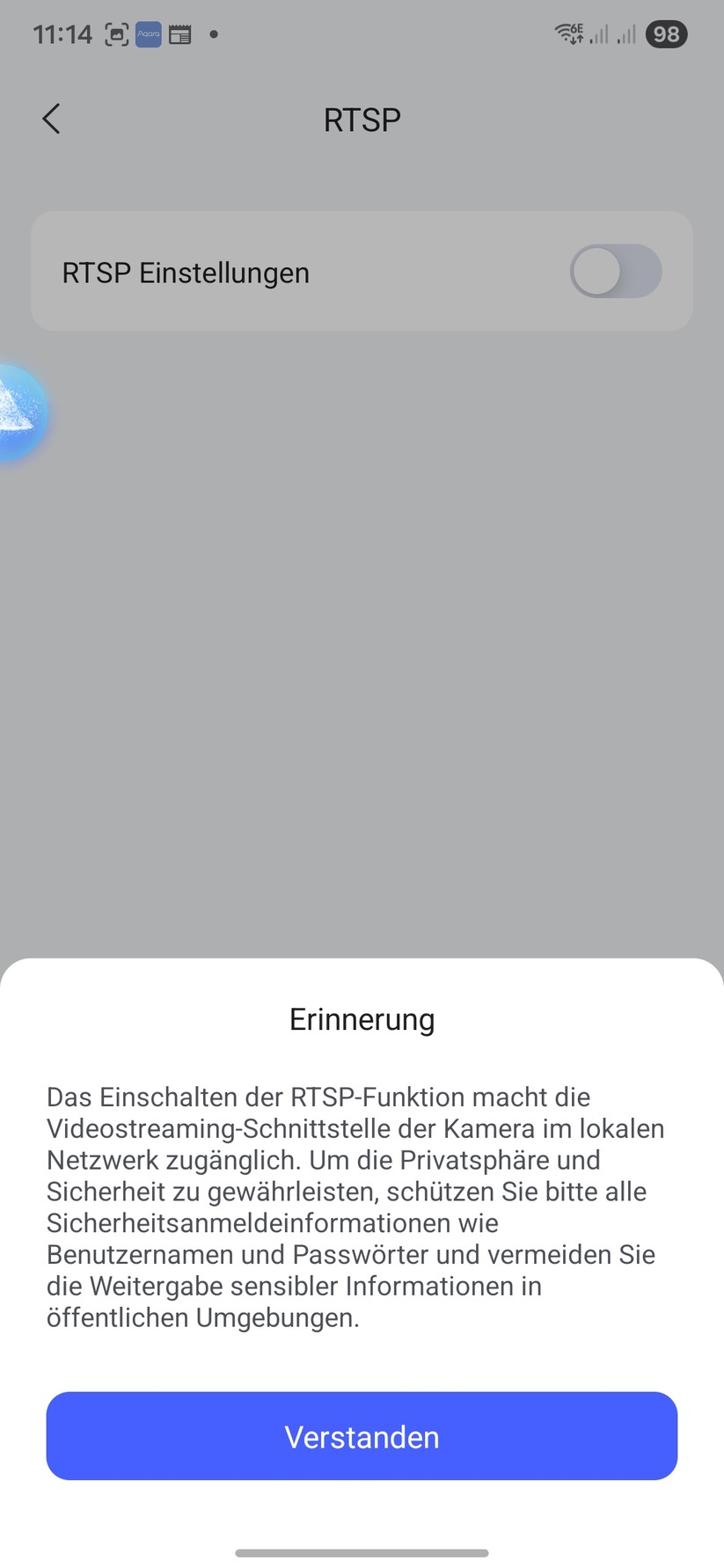 Die Steuerung der Überwachungskamera erfolgt mit der Aqara-App. Damit kann man sie auch für Automatisierungen nutzen.