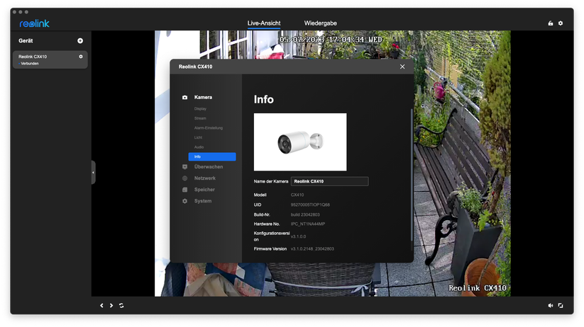 Reolink CX410: Desktop-App