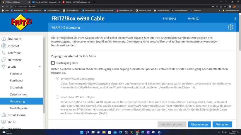 Fritzbox 6690 Cable - Konfiguration 