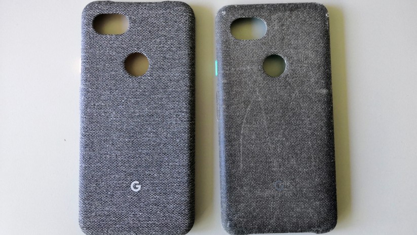 Links neu, rechts alt: Die Fabric Cases von Google nutzen sich mit der Zeit ab. 