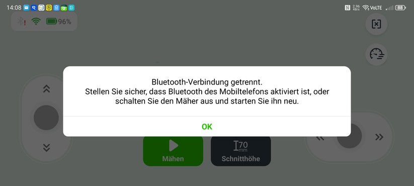 Im zweiten Test-Garten, der von festen Begrenzungen und einer Terrasse mit Steinplatten umgeben ist, funktioniert das Auto-Mapping einwandfrei.