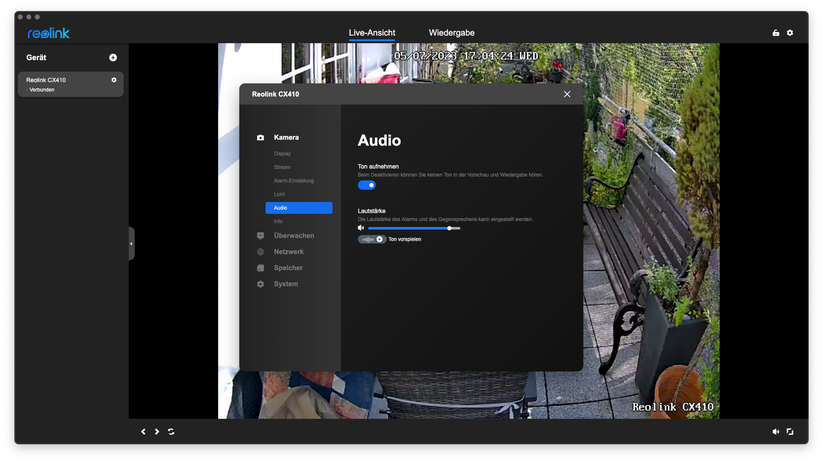 Reolink CX410: Desktop-App
