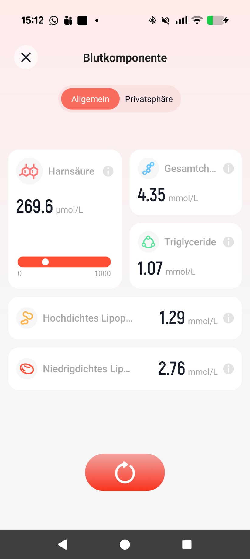  Blutanalyse in G-Band-App