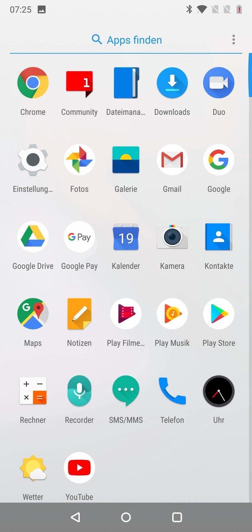 Hauptmenü (App-Drawer)