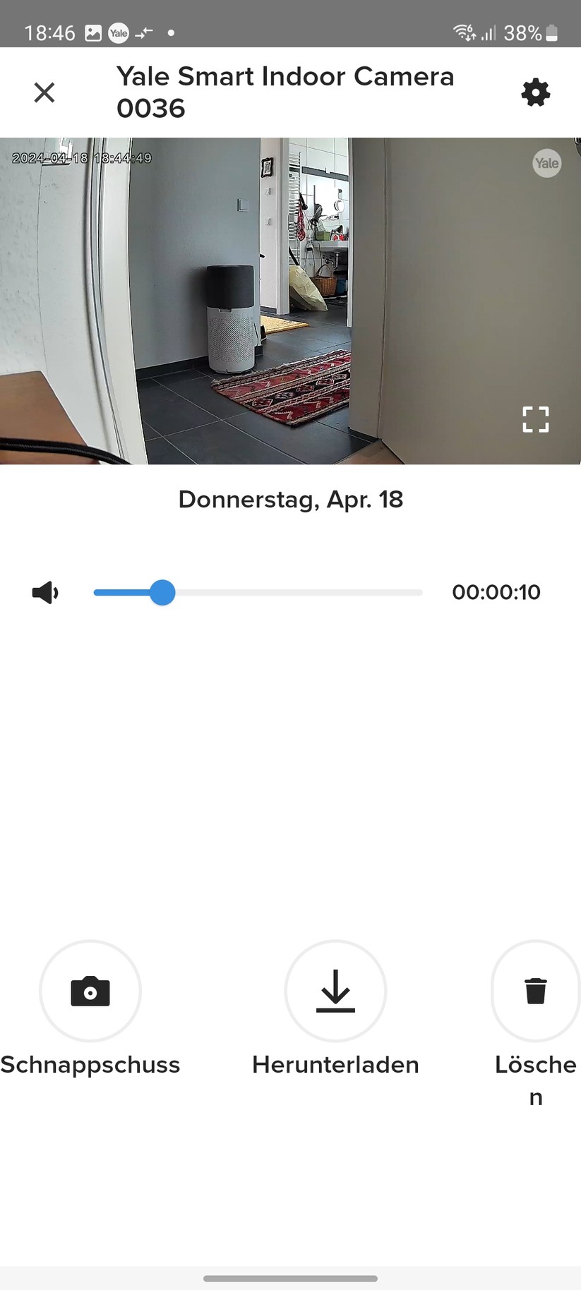 Yale Smart Outdoor Camera: Einstellungen, Aufnahmen