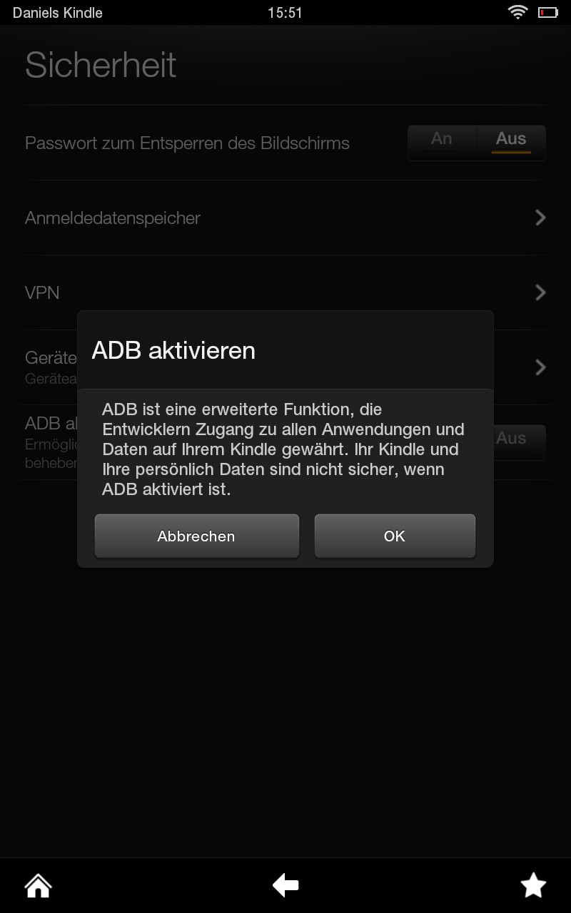 10. ADB auf dem Kindle Fire aktivieren