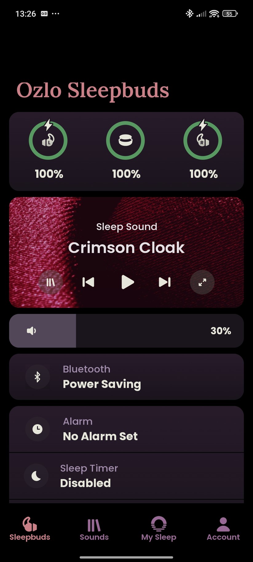Ozlo Sleepbuds Screenshot