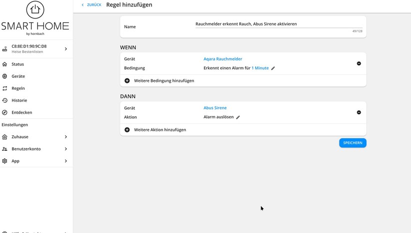 Über smarthomebyhornbach.com können Anwender ihr Smart Home bequem vom Desktop aus verwalten. Die Web-Oberfläche bietet die gleichen Funktionen wie die App.