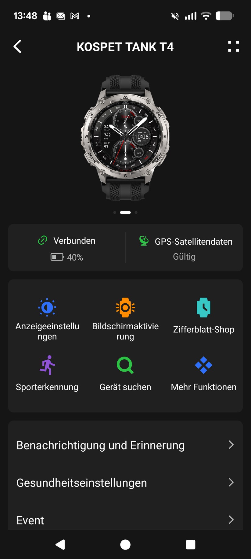 Kospet Tank T4 – App