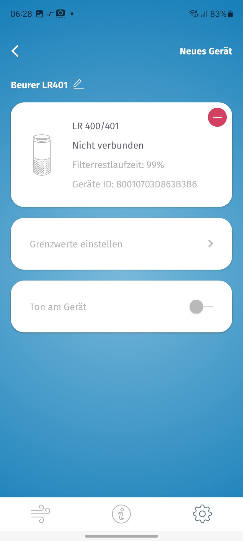 Mit der App Fresh Home kann man den Beurer-Luftreiniger mit dem heimischen WLAN koppeln und fernsteuern.