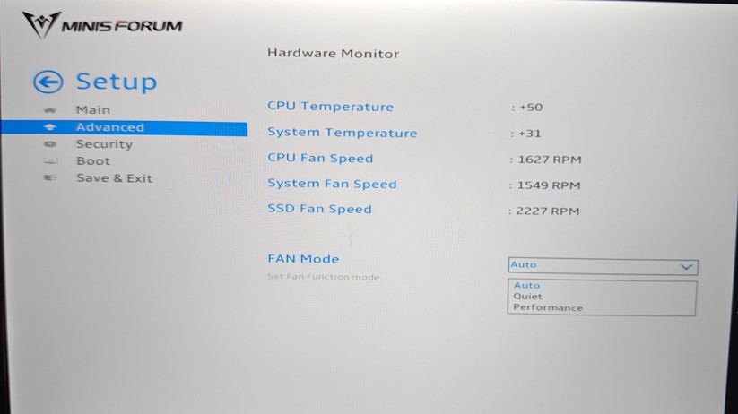 Minisforum MS-A1: Bios