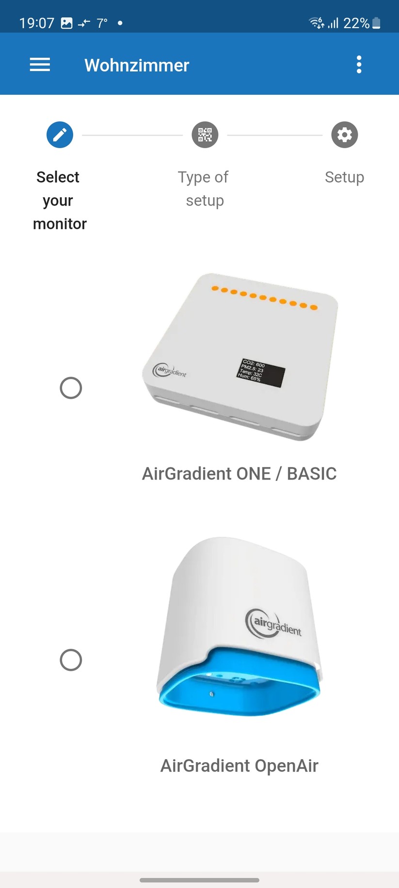 Air GRadient One: Inbetriebnahme