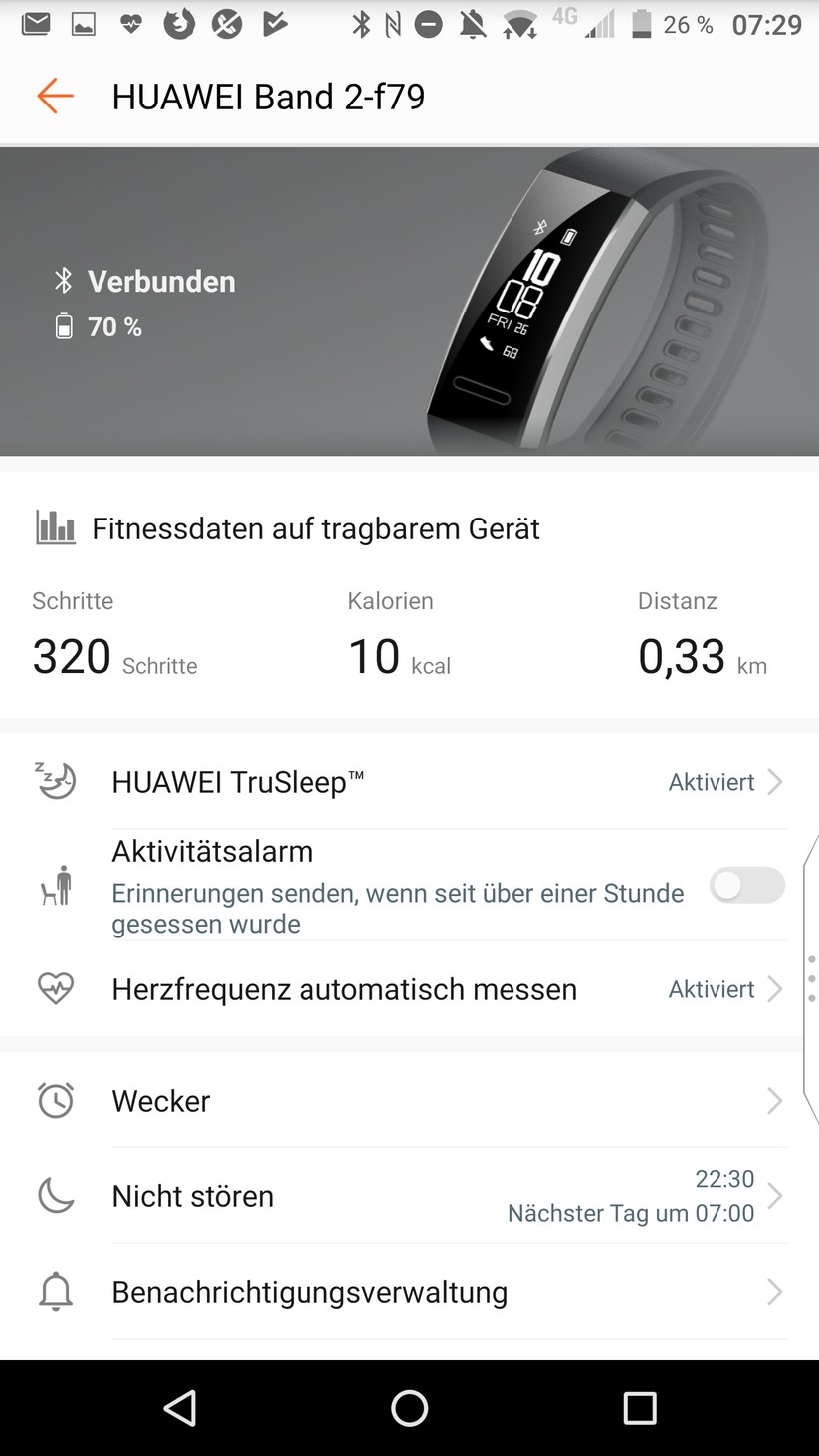 Die Konfiguration des Fitness Trackers