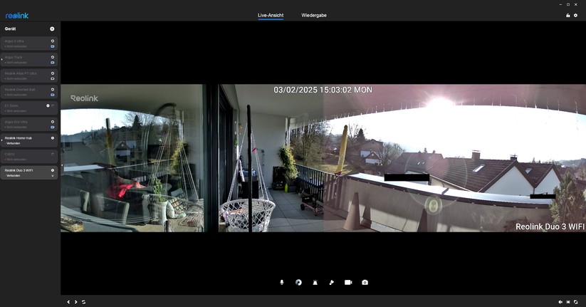 Reolink Duo 3 WiFi: Desktop-Anwendung und Browserzugriff