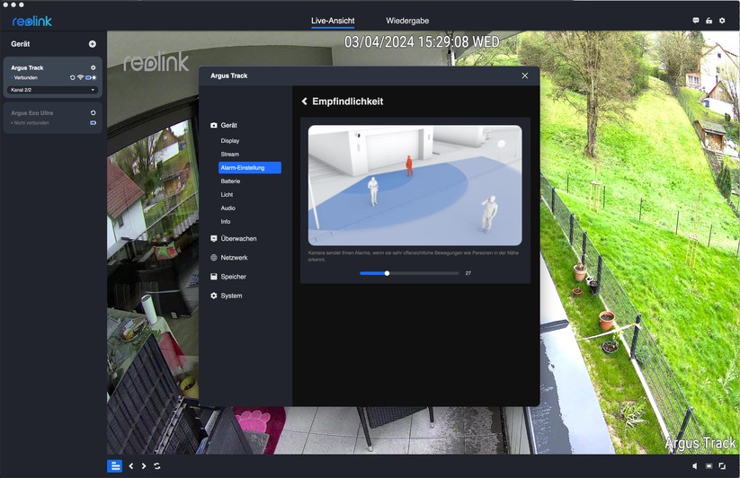 Reolink Argus Track: Konfiguration mit Desktop-App