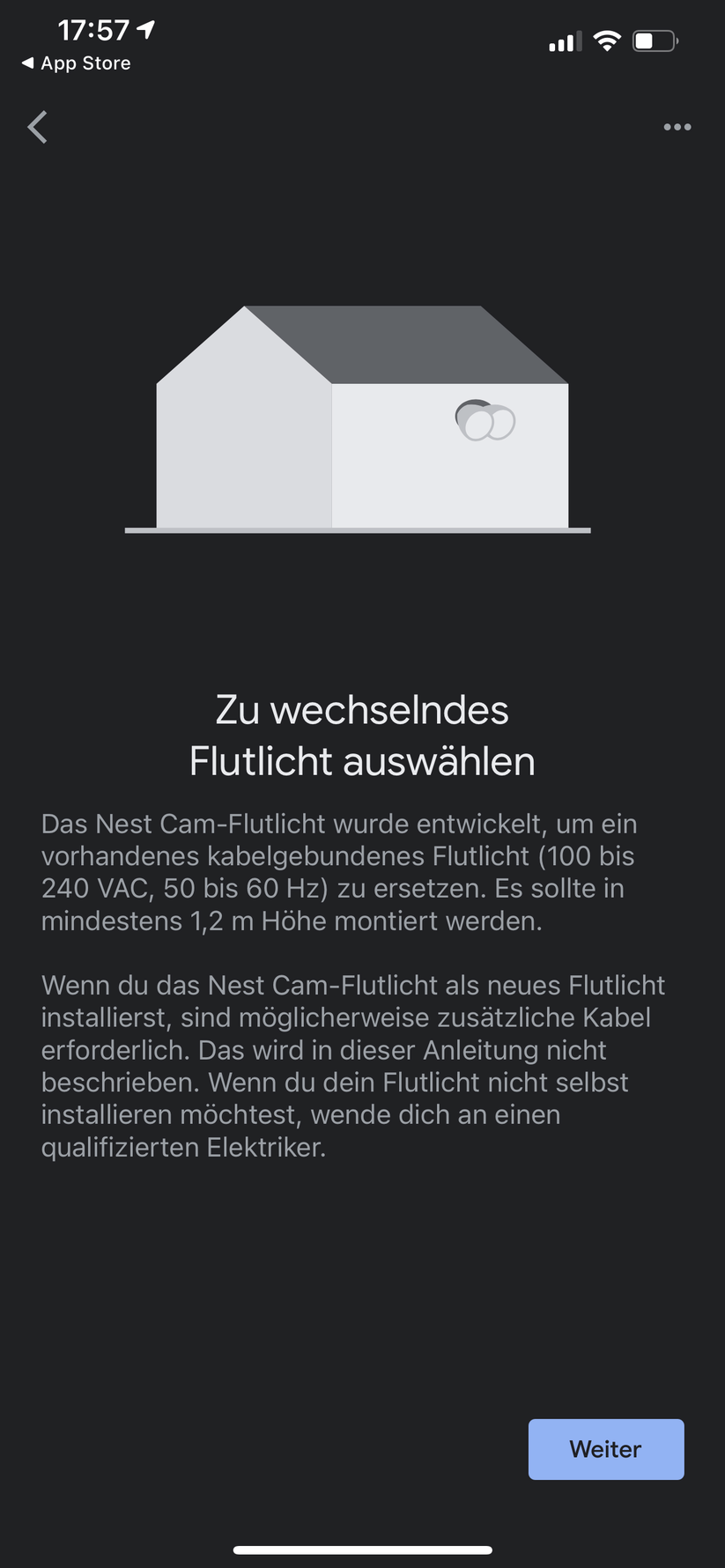 Google Home App für Nest Floodlight 