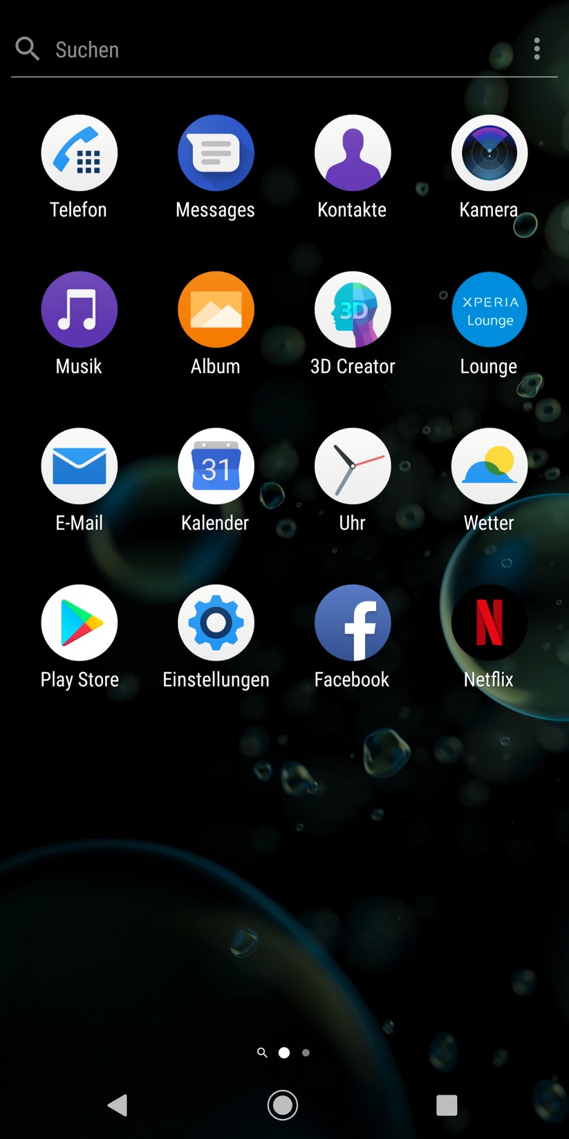 Hauptmenü (App-Drawer)