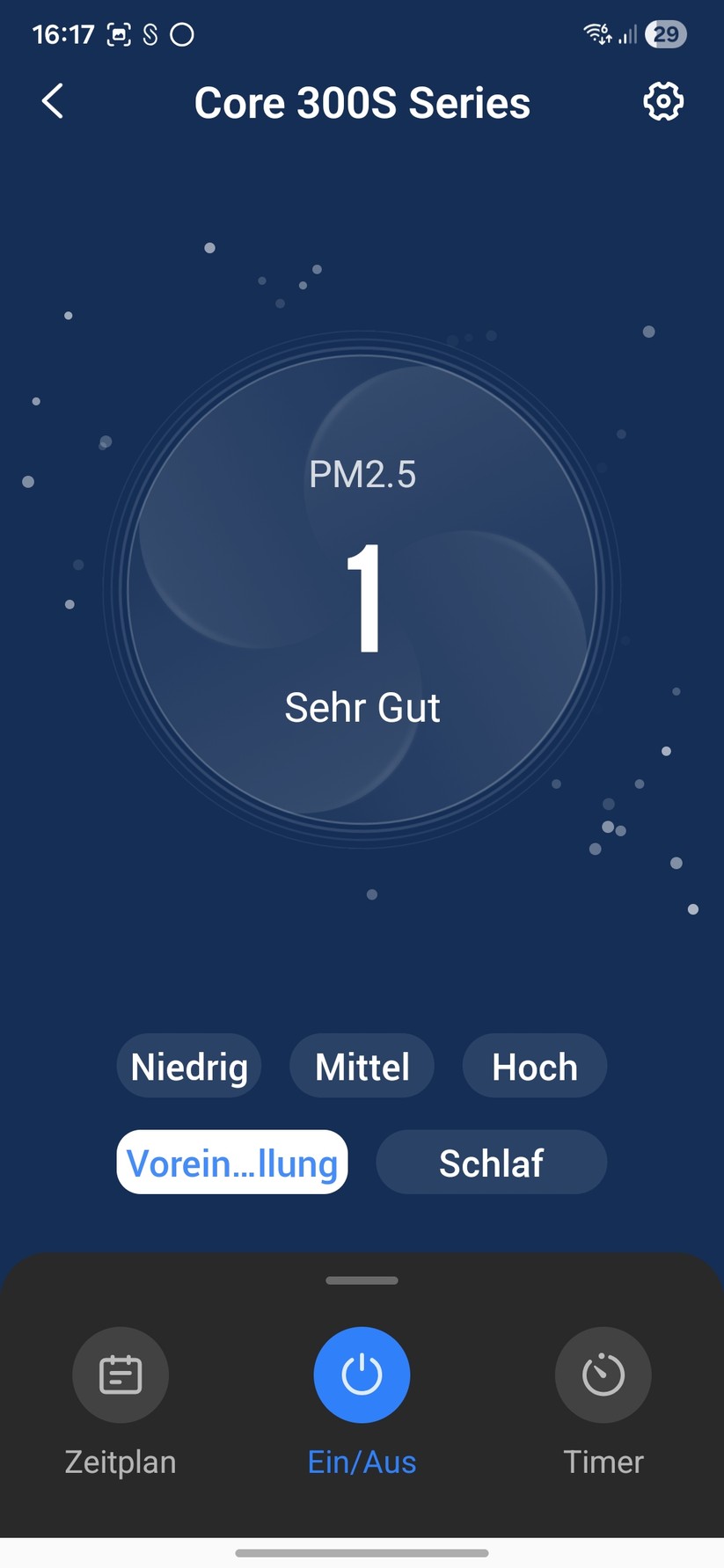 Luftreiniger Levoit Core 300S: Inbetriebnahme und Steuerung mit Vsync-App.