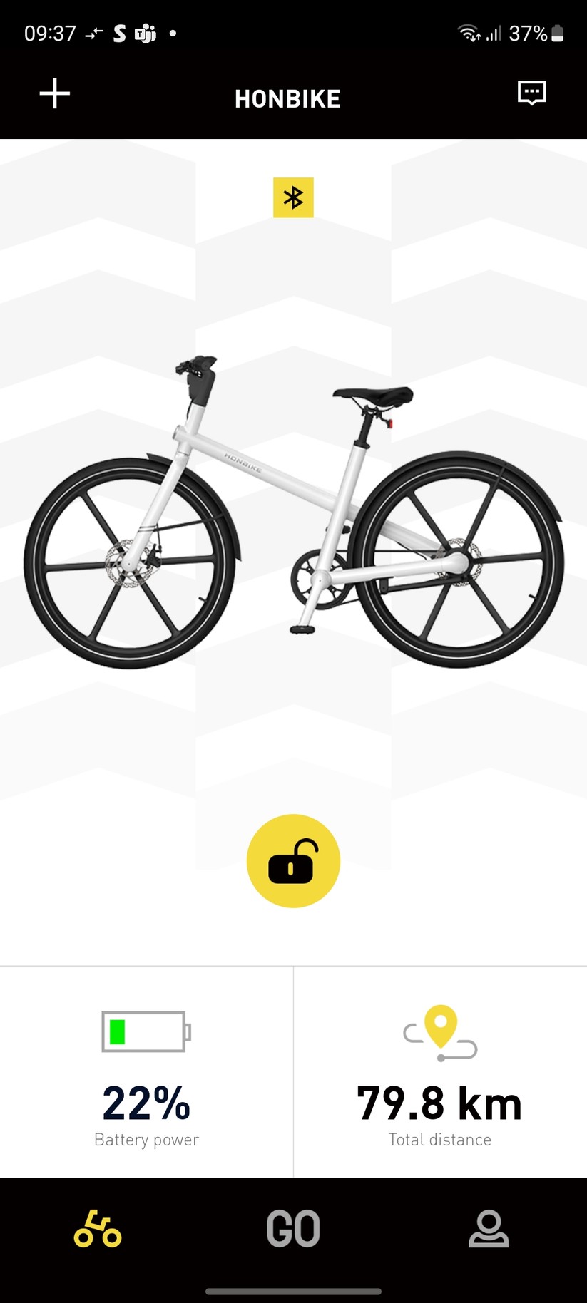 Honbike Uni 4: Die Akkulaufzeit kann sich sehen lassen: Nach knapp 80 km zeigt der Akku noch über 20 Prozent Restkapazität.