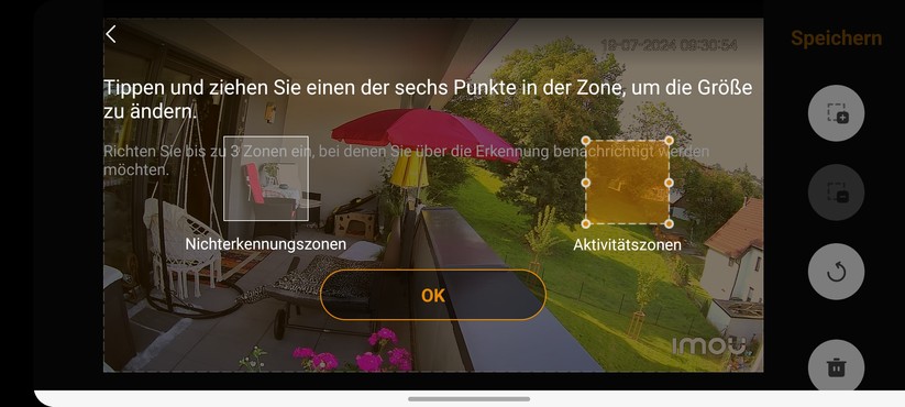 Imou Cell 3C: Aktivitätszonen, aber keine Datenschutzzone 