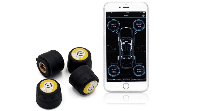 Dieser Reifendruckmesser sendet die gemessenen Werte direkt auf das Smartphone.