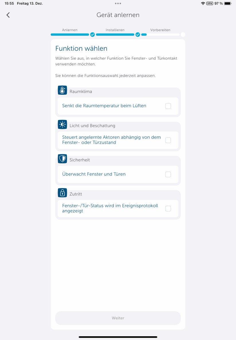  Koppelung des Fenstersensors