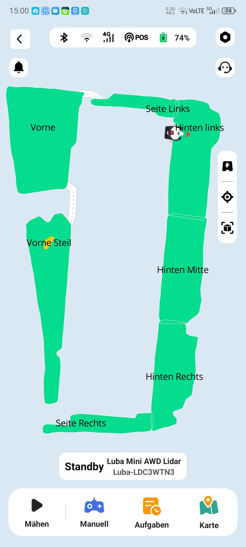 Mammotion Luba Mini AWD Lidar: Kartierung