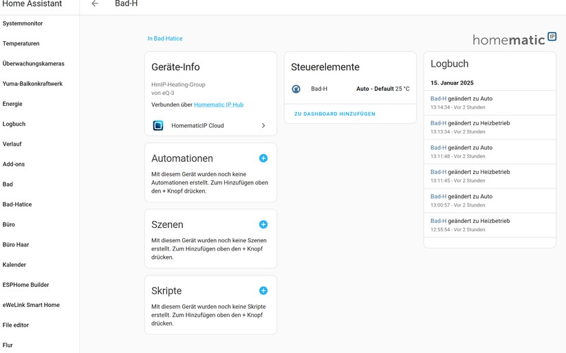 Homematic IP Pure: Integration in Home Assistant