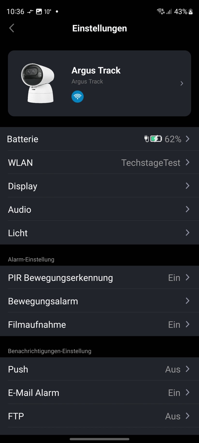 Reolink Argus Track: Einrichtung mit mobiler App