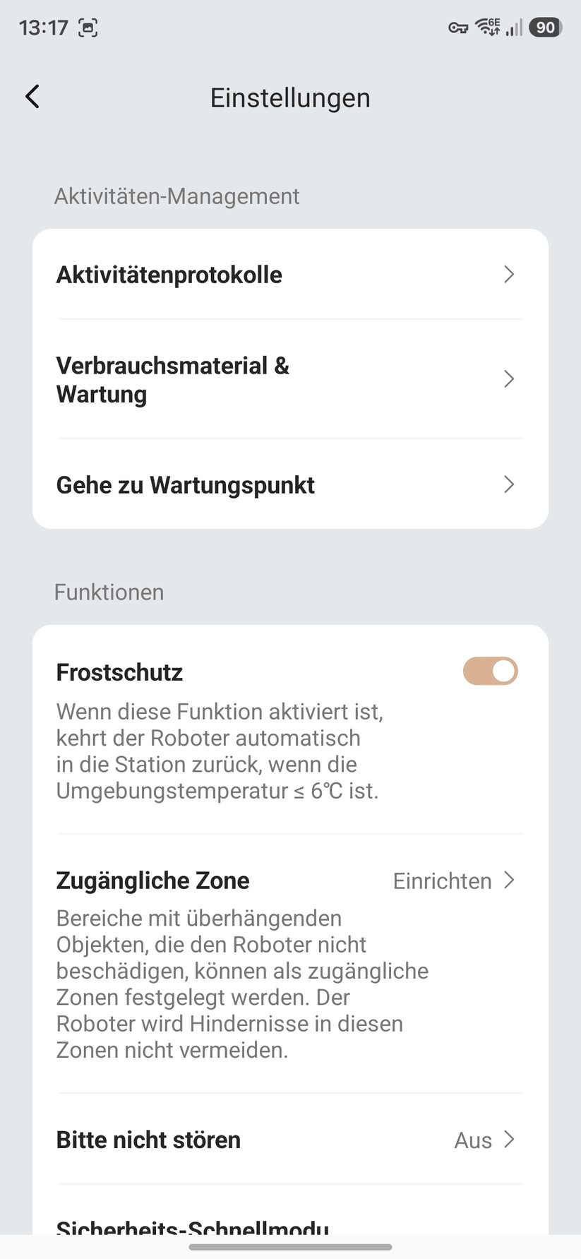 Über die Movahome-App lässt sich der Viax 500 steuern. Sie ist übersichtlich und lässt sich leicht bedienen.