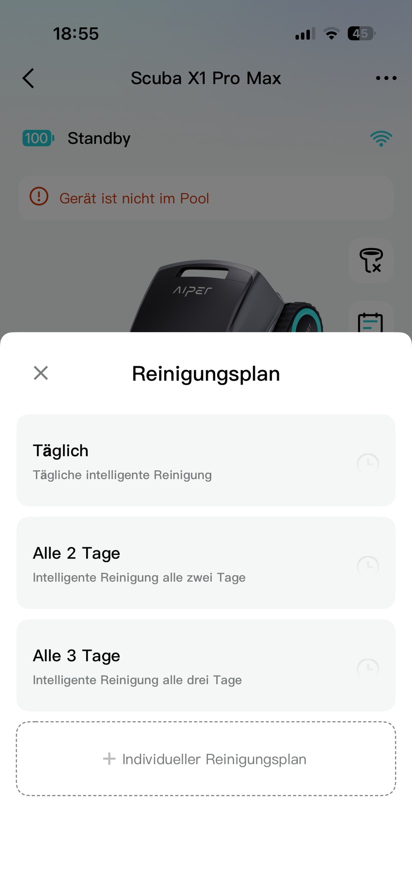 Aiper Scuba X1 Pro Max - Bilder App