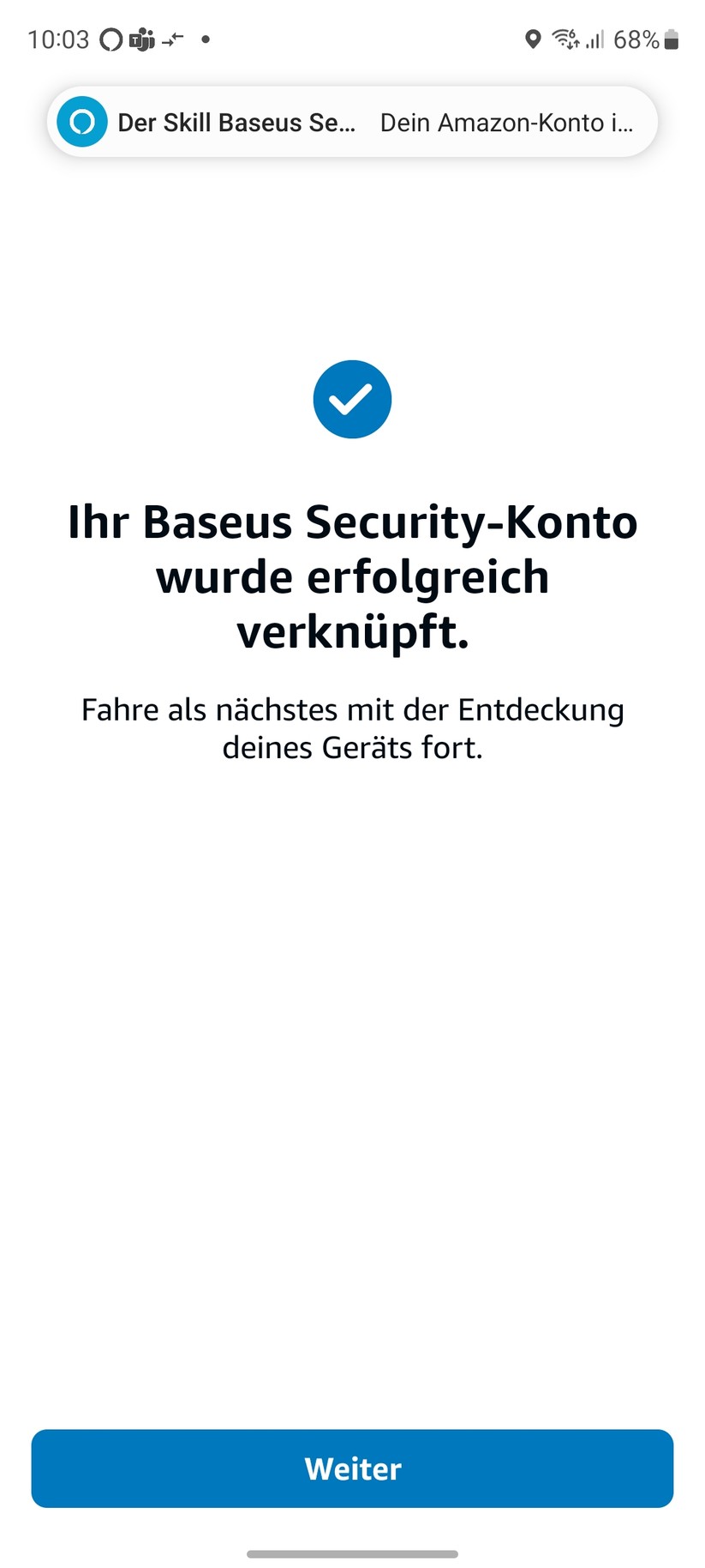 Baseus N1 Outdoor: Die Koppelung mit Amazon Alexa funktioniert zwar, aber der Livestream will auf dem Echo Show 8 nicht erscheinen. Über erkannte Bewegungen informiert Alexa jedoch.