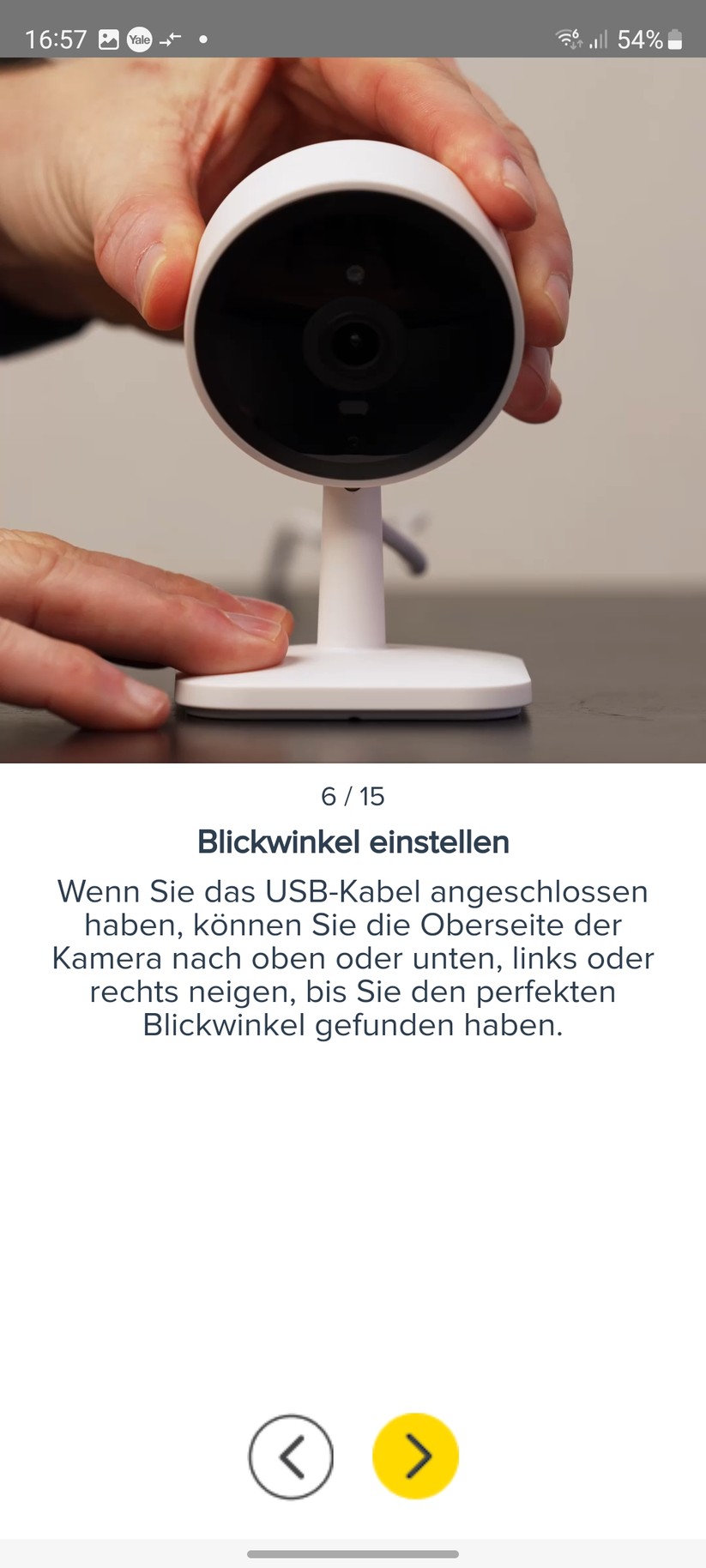 Yale Smart Indoor Camera: Einrichtung