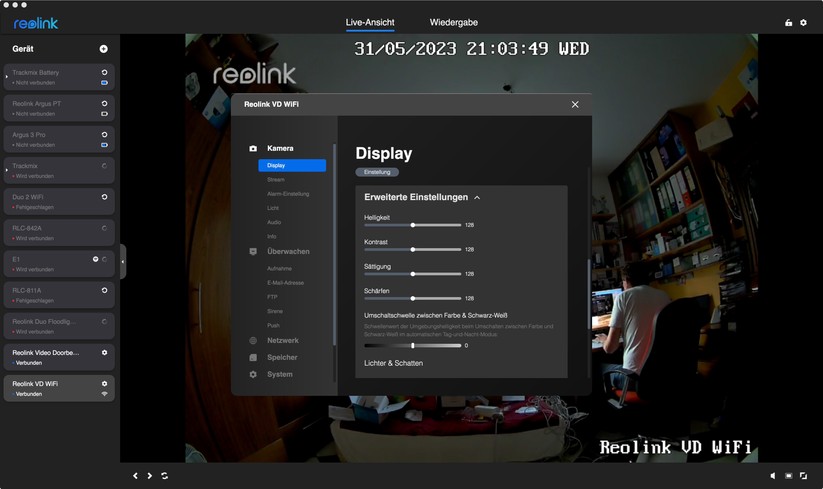 Reolink Video Doorbell WiFi/PoE: Desktop-App
