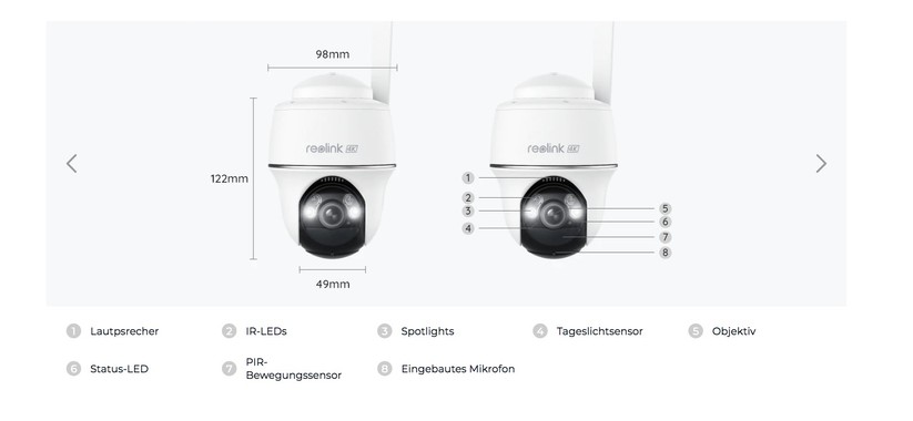 Reolink Go PT Ultra: Technische Daten