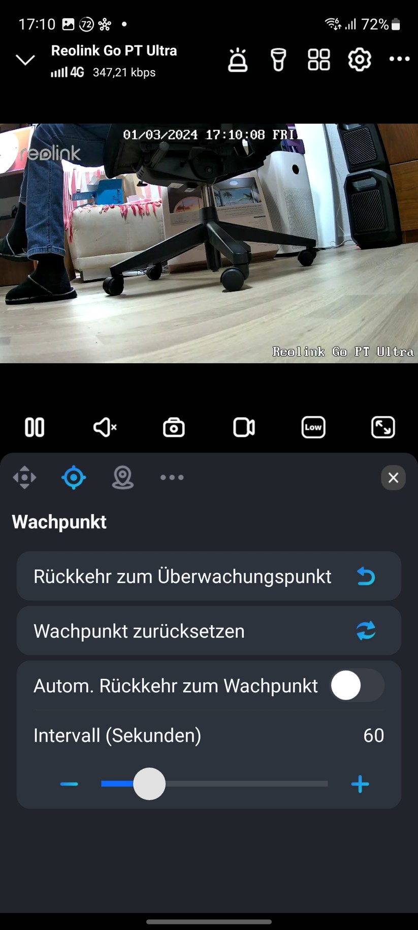 Reolink Go PT Ultra: Einrichtung und Einstellung mit mobiler App