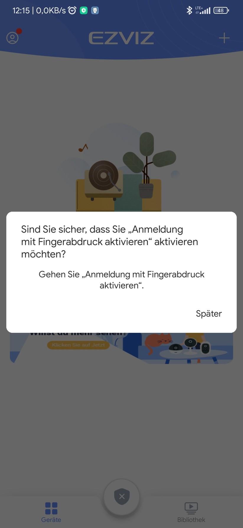Ezviz LC3: App-Screenshots