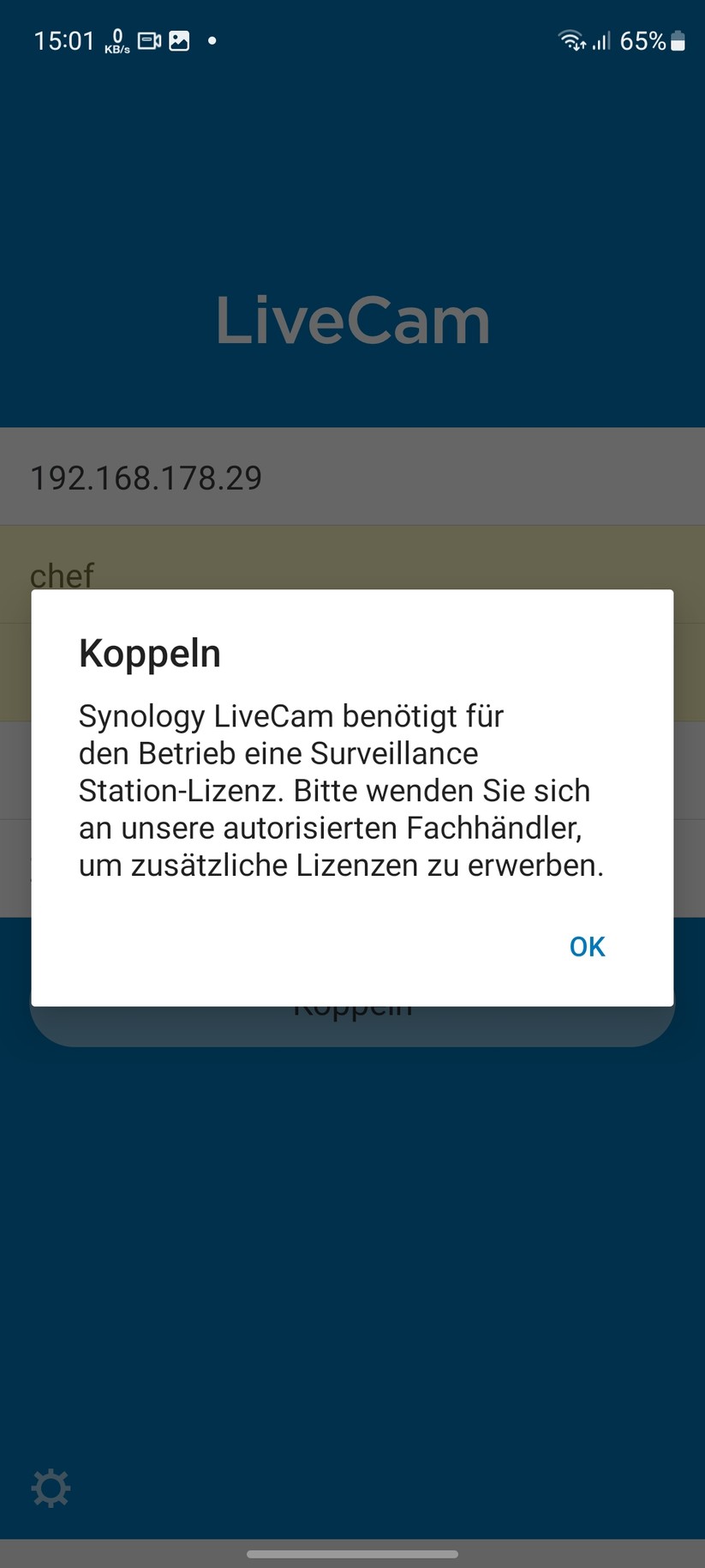 Mobile App Synology Live Cam