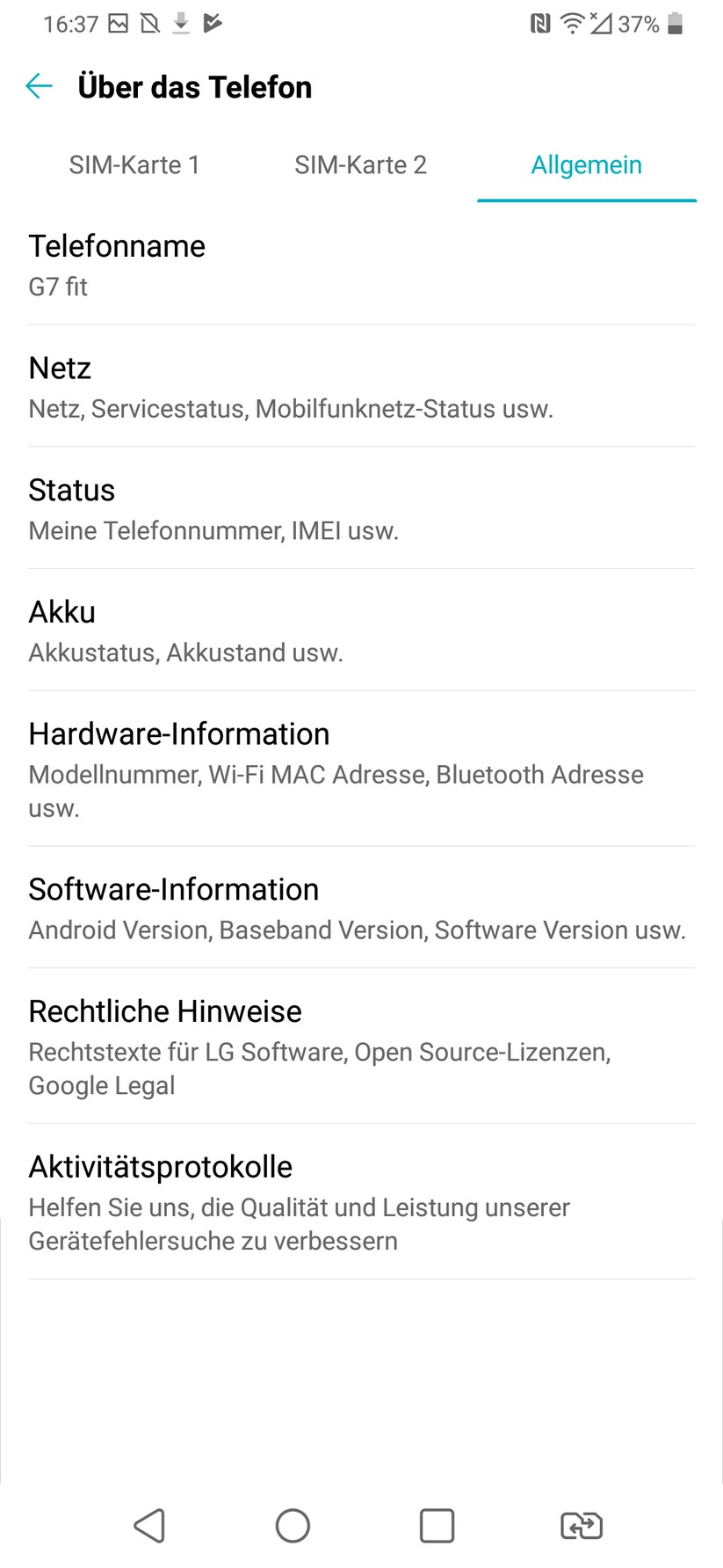 Informationen zum Smartphone