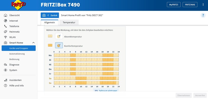 Fritzdect 302: Um alle Funktionen des AVM-Thermostats nutzen zu können, müssen Anwender die Fritzbox-Oberfläche verwenden.