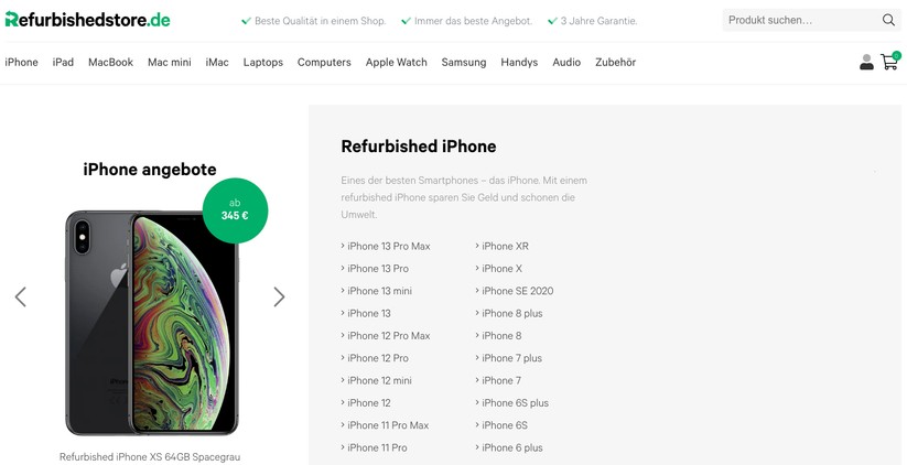 Neuware ist günstiger als ein iPhone 13 Pro vom Refurbishedstore.