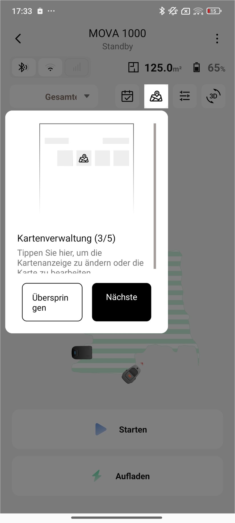 Mova 1000 – Einrichtung