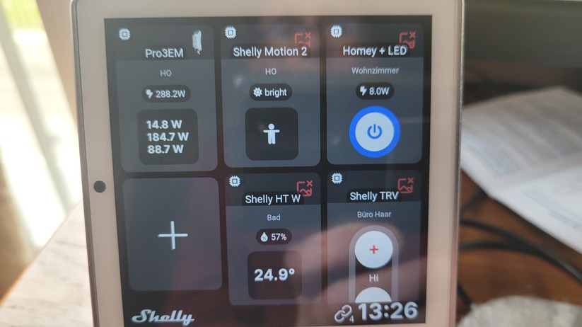 Mit dem Shelly Wall Display können Anwender ihre Shelly-Geräte steuern.