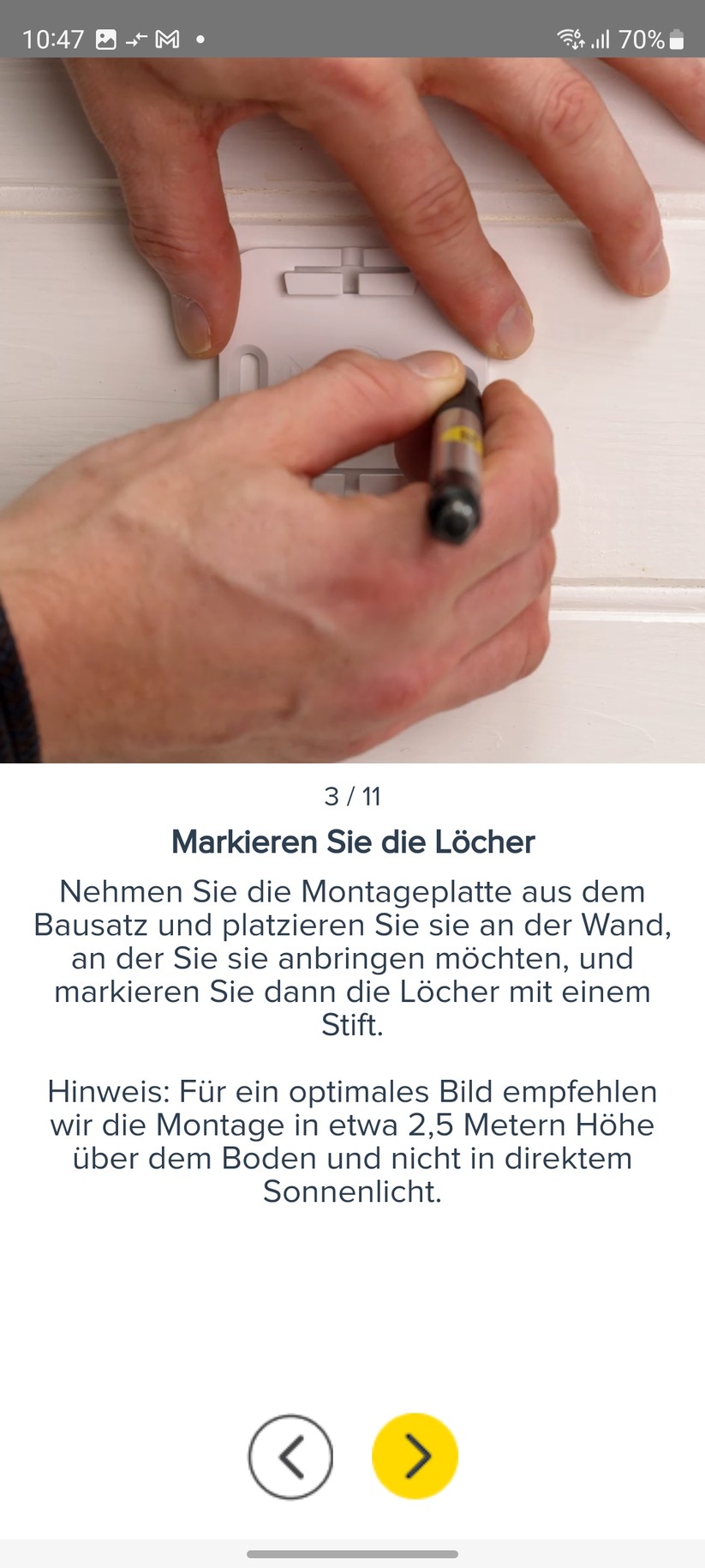 Yale Smart Outdoor Camera: Montageanleitung in der App