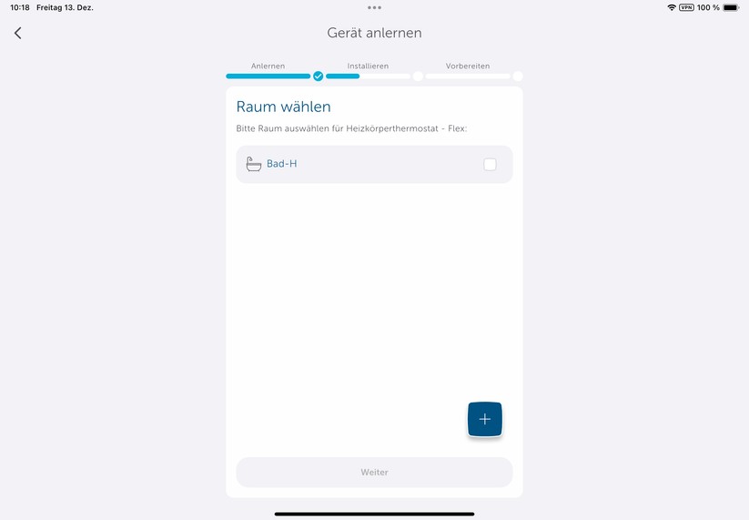  Anlernen des Thermostats