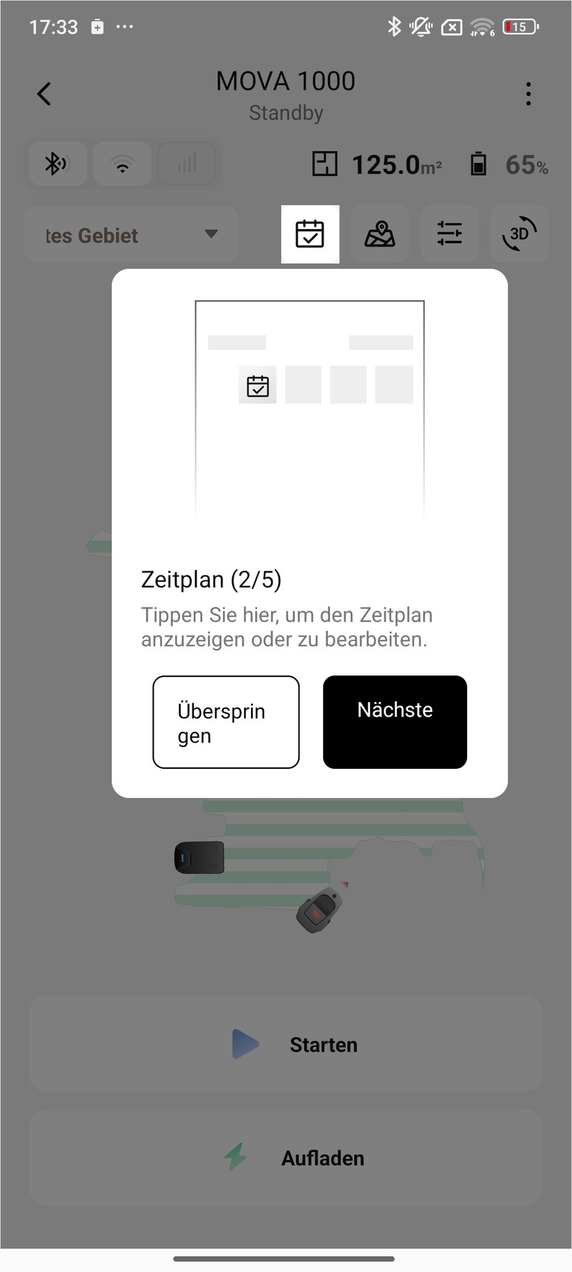 Mova 1000 – Einrichtung