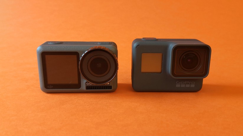 Die Osmo Action neben einer Gopro Hero 5.