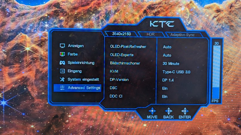 KTC G42P5 Einstellungen